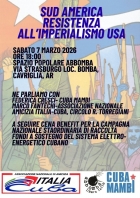 Sud America, resistenza all'imperialismo USA - Cavriglia 7 marzo - Ass. Amicizia Italia Cuba FI