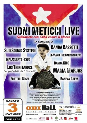 Suoni Meticci Live – solidarietà con Cuba contro il blocco - Ass. Amicizia Italia Cuba FI