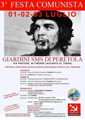 Serata CUBANA e FESTA COMUNISTA 3 LUGLIO 2016 - Ass. Amicizia Italia Cuba FI