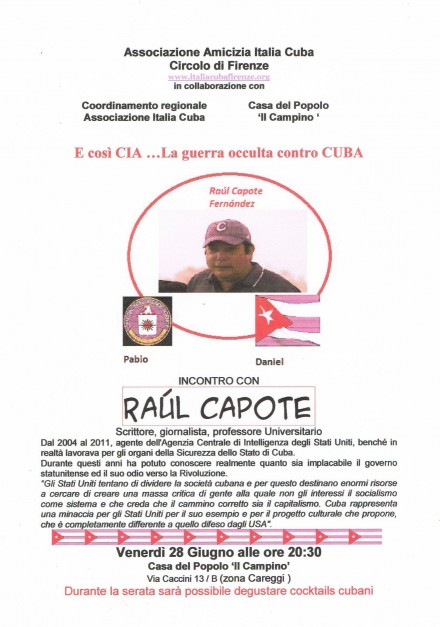 E così CIA …La guerra occulta contro CUBA - 28/06 Firenze - Ass. Amicizia Italia Cuba FI