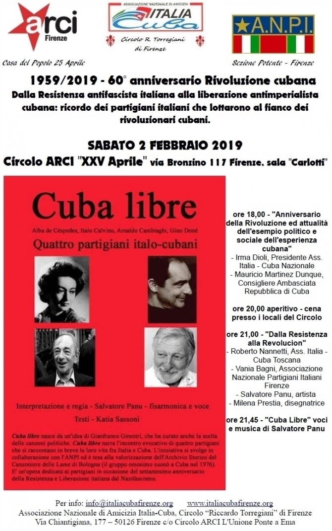 CUBA LIBRE - 2 febbraio 2019 - Firenze - Ass. Amicizia Italia Cuba FI