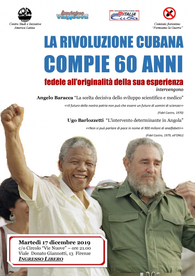 La Rivoluzione Cubana compie 60 anni - 17 dicembre Circolo Vie Nuove - Ass. Amicizia Italia Cuba FI