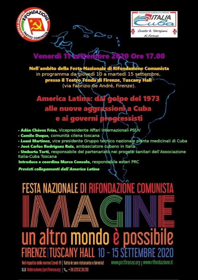 Iniziativa 11.09 America Latina dal golpe del 1973 alle nuove aggressioni a Cuba - Ass. Amicizia Italia Cuba FI