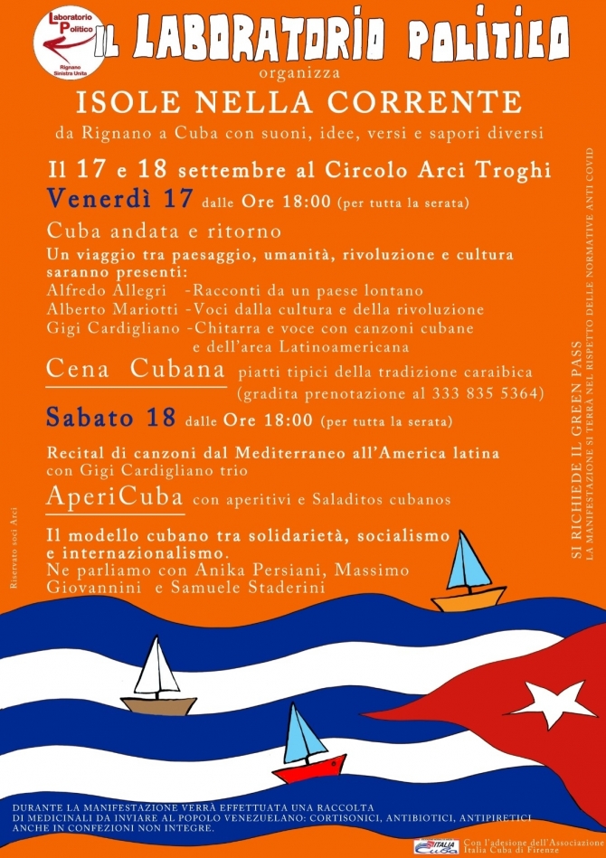 da Rignano a Cuba - Isole nella corrente 17 e 18 settembre - Ass. Amicizia Italia Cuba FI