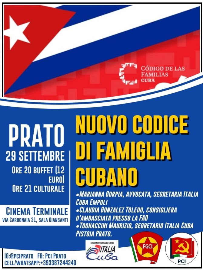 Nuovo Codice di Famiglia Cubano - 29 settembre Prato - Ass. Amicizia Italia Cuba FI