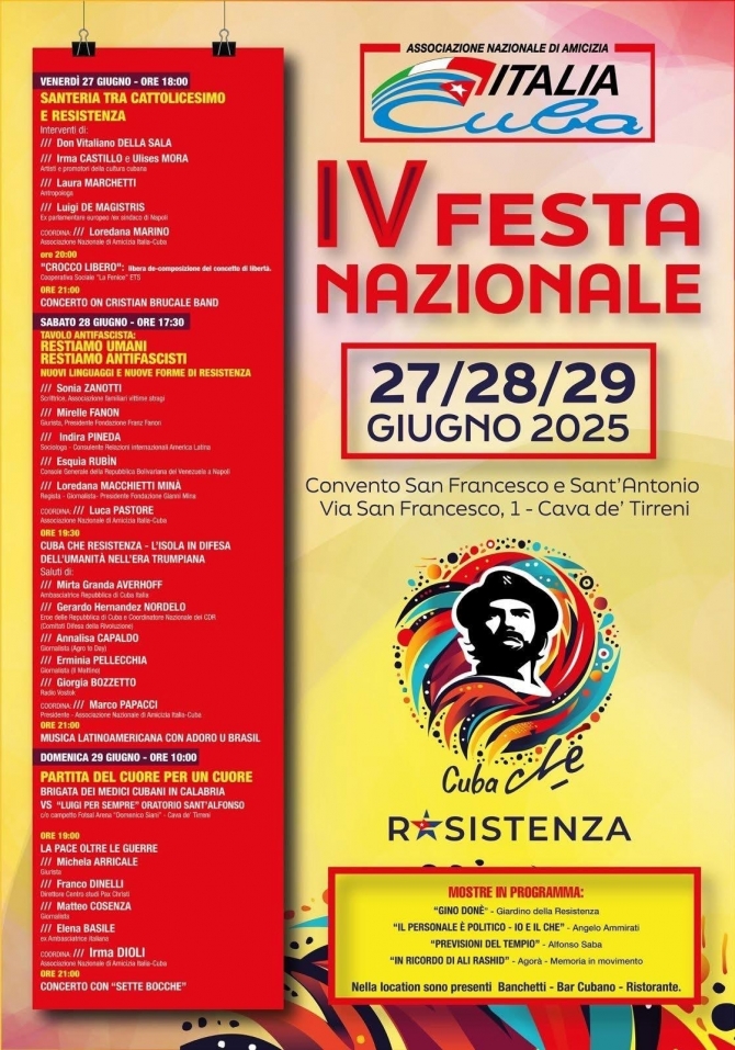 IV festa nazionale Italia-Cuba - 27-29 giugno Cava de' Tirreni - Ass. Amicizia Italia Cuba FI