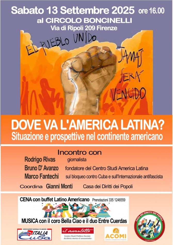 Dove va l'America Latina? Sabato 13 settembre 2025 - Boncinelli - Ass. Amicizia Italia Cuba FI